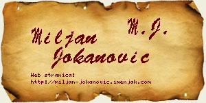 Miljan Jokanović vizit kartica